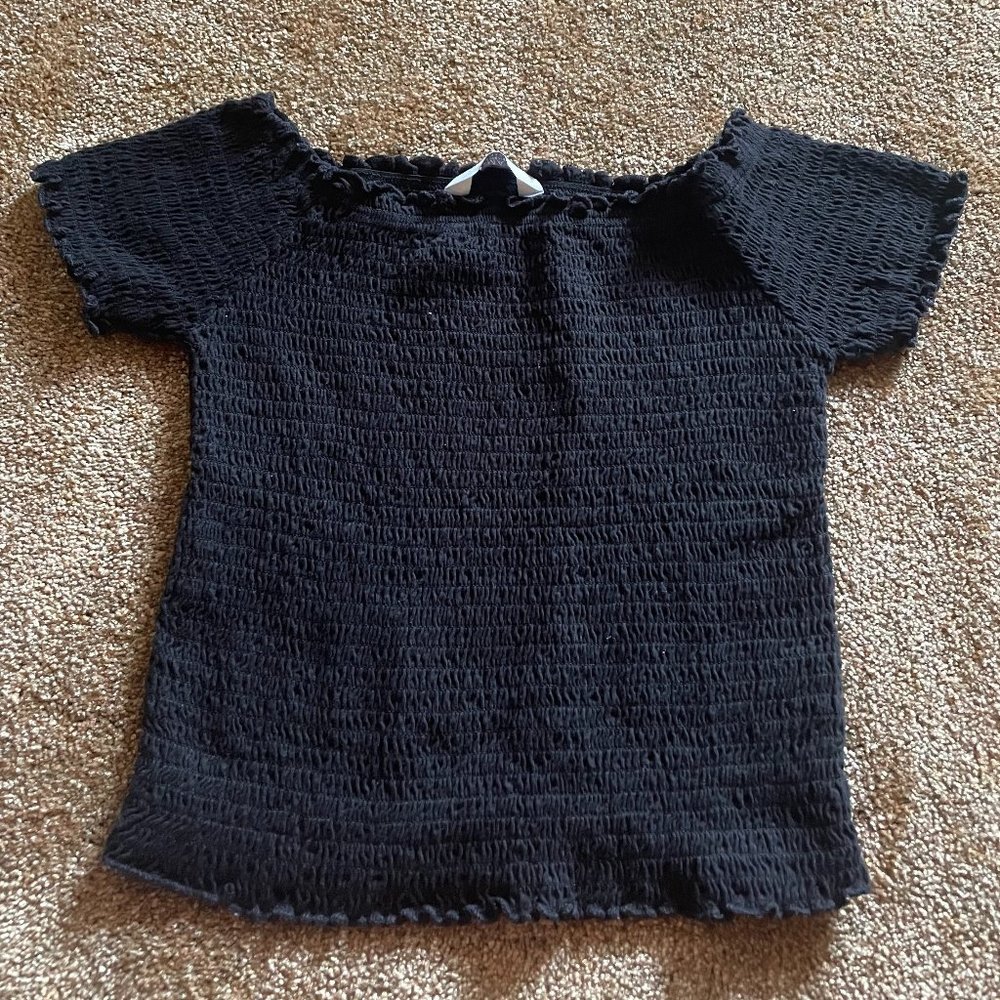 Primark Black Smocked Off The Shoulder Top